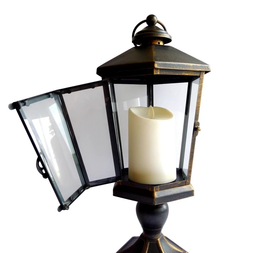 Linterna Vela Parpadeante Luminara 17" Bronce Windsor Propietario Original PICKUP-NJ Foto 4 de 4