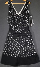Nine West Woman 20W Black White Polka Dot Sleeveless Fit & Flare Dress NWT