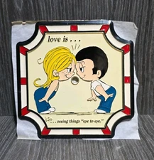 Vintage Love Is... 1991 Kim Casali Wall Plaque/Clock Face - Seeing Eye To Eye