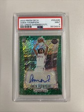 2023-24 Prizm Deca Green Shimmer FOTL Amen Thompson RC Rookie Auto 3/25 PSA9