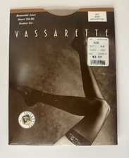 Vassarette Thigh-High Stockings Nude Romantic Lace Top Size Medium Long
