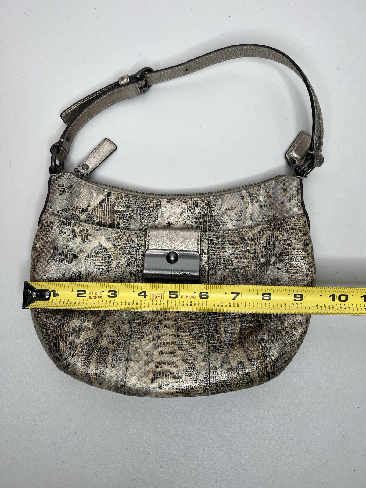 Coach Hobo Kristin Shoulder Bag Python Snake Prin… - image 9
