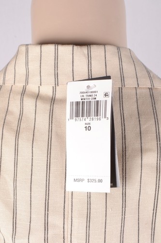 NWT $325 Lauren Ralph Lauren Striped Linen-Blend Blazer 10 - Picture 7 of 9