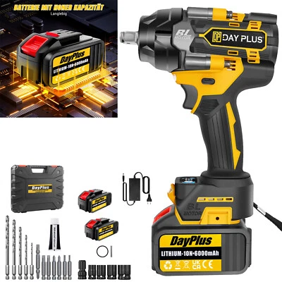 DAY PLUS 2500Nm Akku Schlagschrauber Bürstenloser Ratschen Akkuschrauber mit 6000mAh Akku