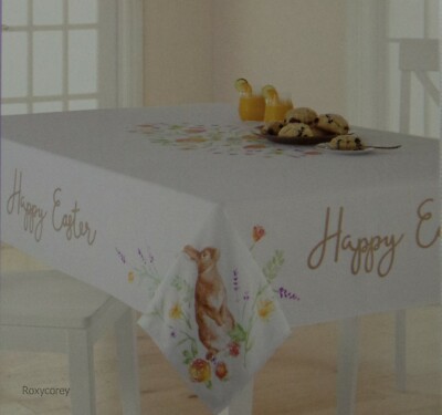 Celebrate Easter Together Happy Easter 60x84 Oblong Tablecloth NWT
