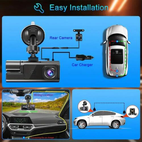 3 Kamera Dashcam für Autokamera 1080p Videorecorder Wifi Auto DVR vorne hinten - Bild 24 von 27