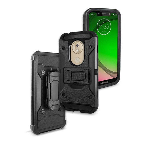 Für Motorola Moto G7 Spieltasche Abdeckung & Holster Gürtelclip strapazierfähiges Hartglas - Bild 6 von 9