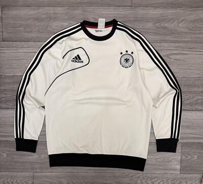Germany 2011 2012 Adidas Football Training Sweatshirt/Jumper White Mens 42/44