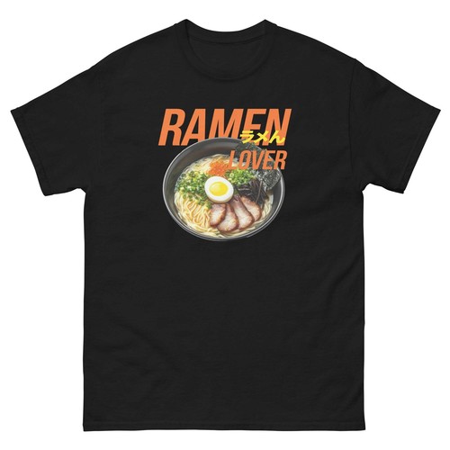 Fun Japanese Food Ramen Art Unisex Short Sleeve Graphic T-shirt - Picture 25 of 70