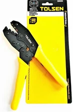 TOLSEN 9" RATCHETING CRIMPING PLIERS WIRE TERMINAL CONNECTOR BUTT CRIMPER 38056