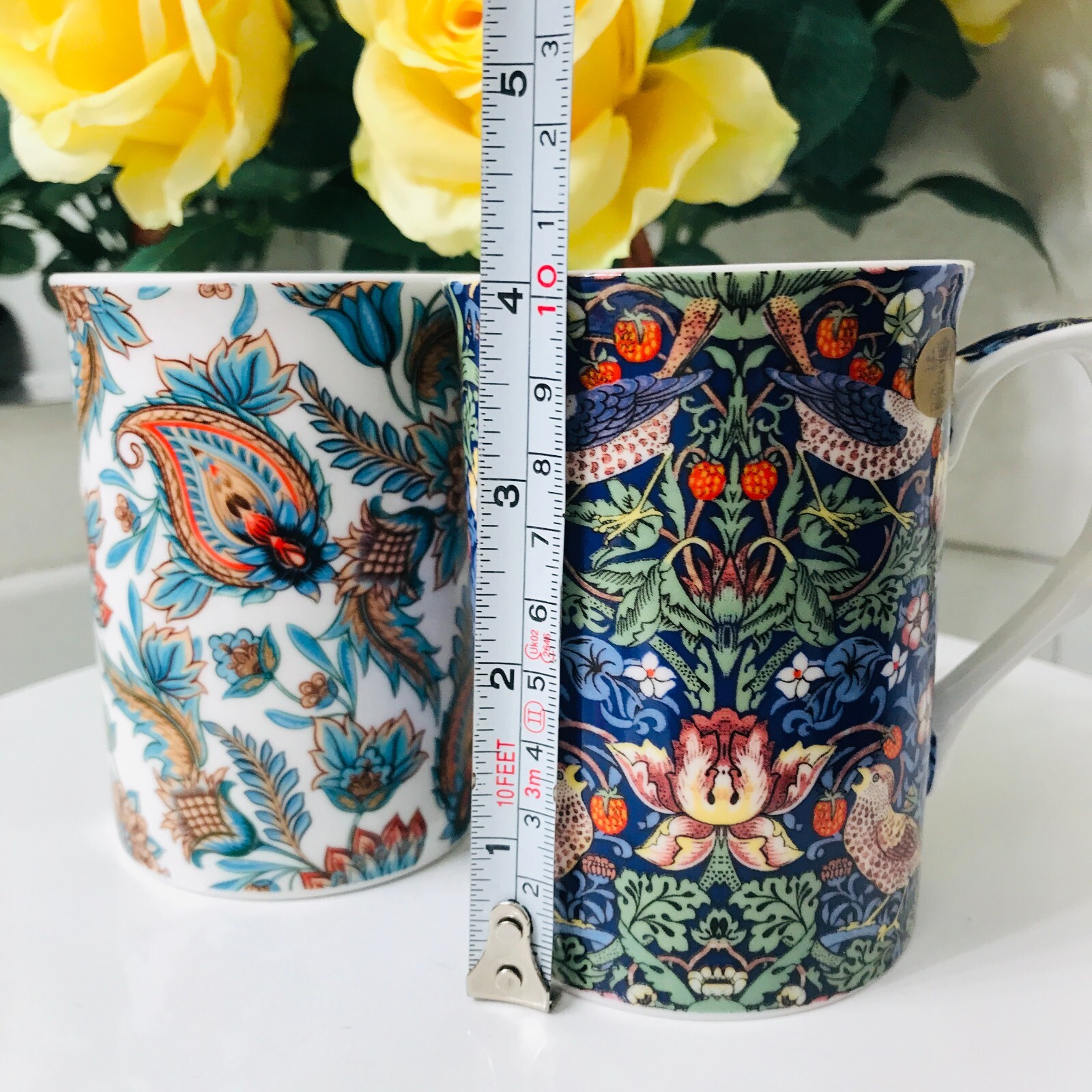 The Leonardo Collection Fine China Oriental Paisley & William Morris 2 Mug Set