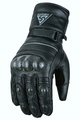 Motorrad Leder Handschuhe Winter TPU Knöchelschutz Reiten Touren KENFIT