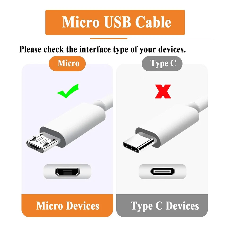 3/6ft Micro USB Fast Charging Cable Cord For Samsung Android Phone Charger LOT - Image 2 of 4