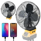 Portable Cordless Jobsite Fan for Dewalt 20V Battery,Brushless With USB