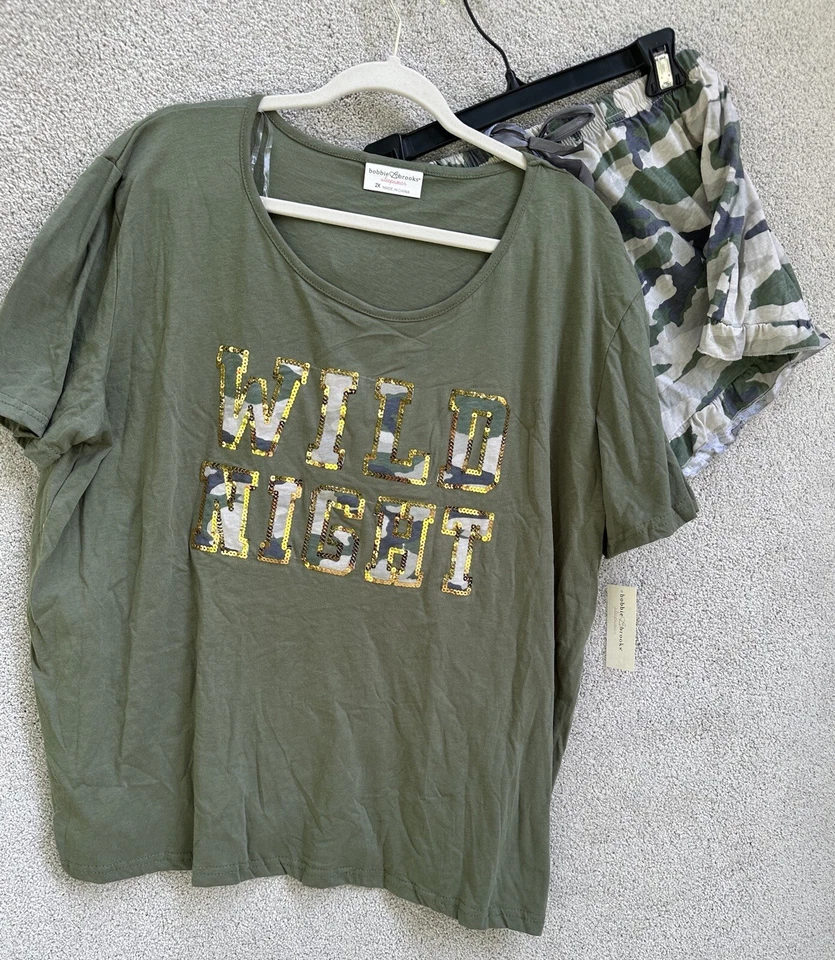Bobbi Brooks Pijama Mujer 2XL Verde Camuflaje NOCHE SALVAJE Prendas para dormir Prendas para el torso Camisa Foto 2 de 4