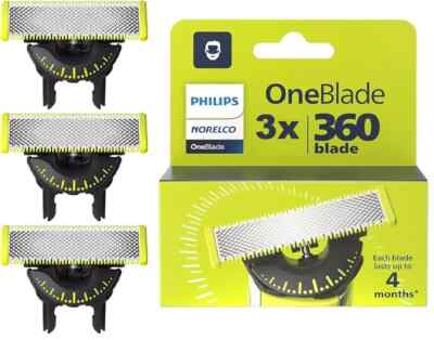 Originale OneBlade 360 Klingen 3x Set   Kompatibel mit QP430/50 (Philips)//;;;