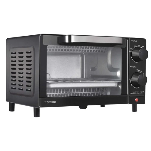 4 Slice Toaster Oven with 3 Settings, includes Baking Rack and Pan, Black, New