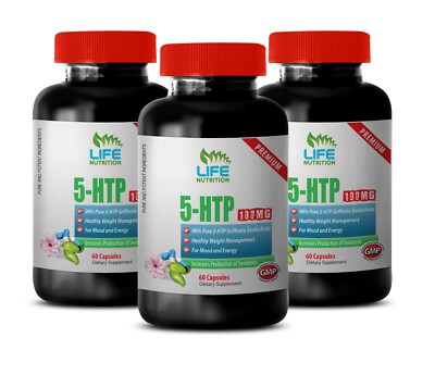 5 htp capsules - 99% PURE 5-HTP 100mg - healthy sleep aid 3 Bottles
