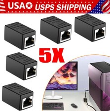 5PACK RJ45 Inline Coupler Cat6/Cat5e Ethernet Network Cable Extender Connector