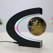 Creative C Shape Magnetic Levitation Floating Globe World Map with Colorful LED