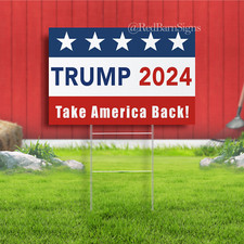 Donald Trump 2024 Yard Sign - Red, White  Blue