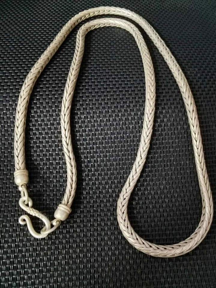 Cool Exquisite Chinese tibet silver handmade Weave Necklace Bracelets gift - Image 4 of 4