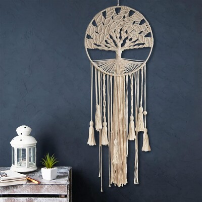 New Tree of Life Dream Catcher, Macrame Wall Hanging Large Dreamcatcher Gift
