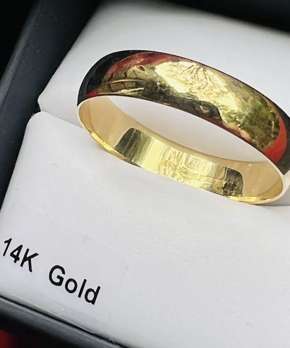 Size 12 Wedding Rings 14K Yellow Gold Plain Wedding Ring Band 6MM Size