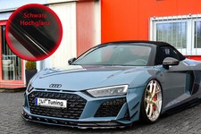 BiSpoilerschwert Frontspoiler mit Wings ABS passend für Audi R8 4S Schwarz Glanz
