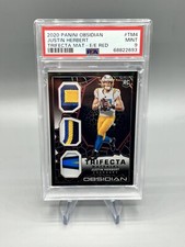 2020 Obsidian JUSTIN HERBERT Trifecta Patch Rookie Jersey #10 /10 PSA9 🔥 Pop 2