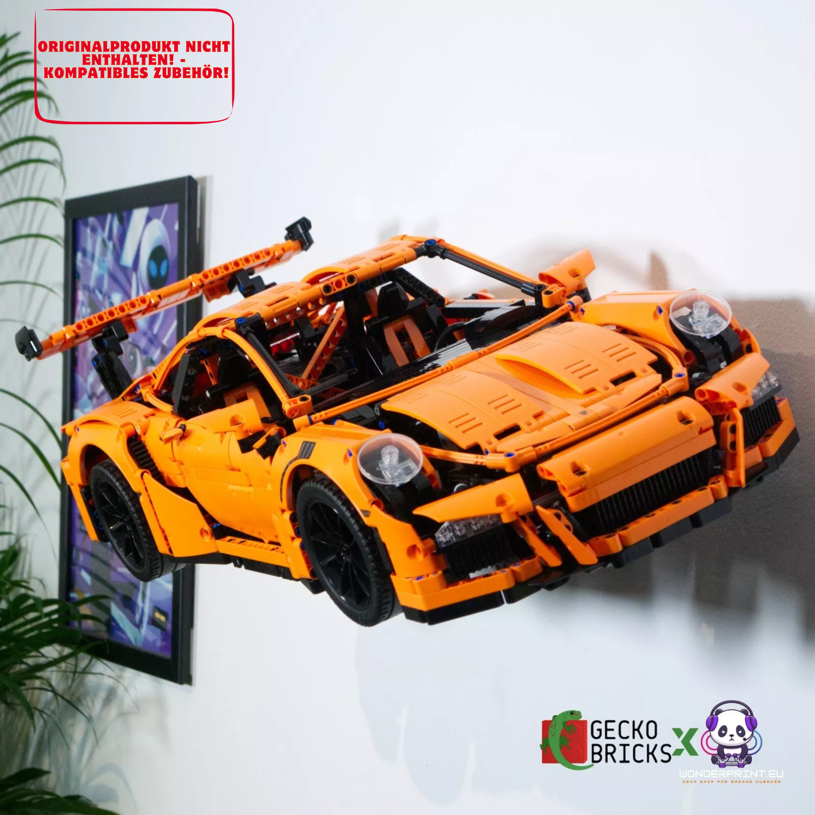Wandhalterung Halter passend für LEGO® Technic Porsche 911 GT3 RS Formel 1 42056