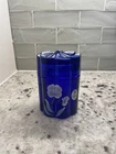 Fenton Navy Blue Hand Painted Glass Container w/Lid (EUC)