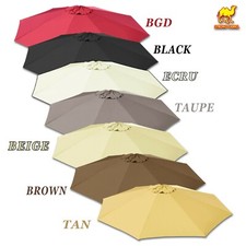 Replacement Canopy for 9ft 8rib Solar Powered Patio Umbrella Polyester Top Cover