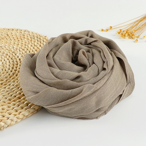 Women Ladies Cotton Linen Scarf Muslim Hijab Scarves Head Wraps Plain Headscarf - 第 40/52 張圖片