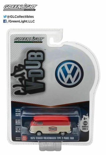 GREENLIGHT 1:64 CLUB V-DUB 1975 VOLKSWAGEN TIPO 2 PANELES FURGONETA TEXACO 29870-D - Imagen 2 de 2