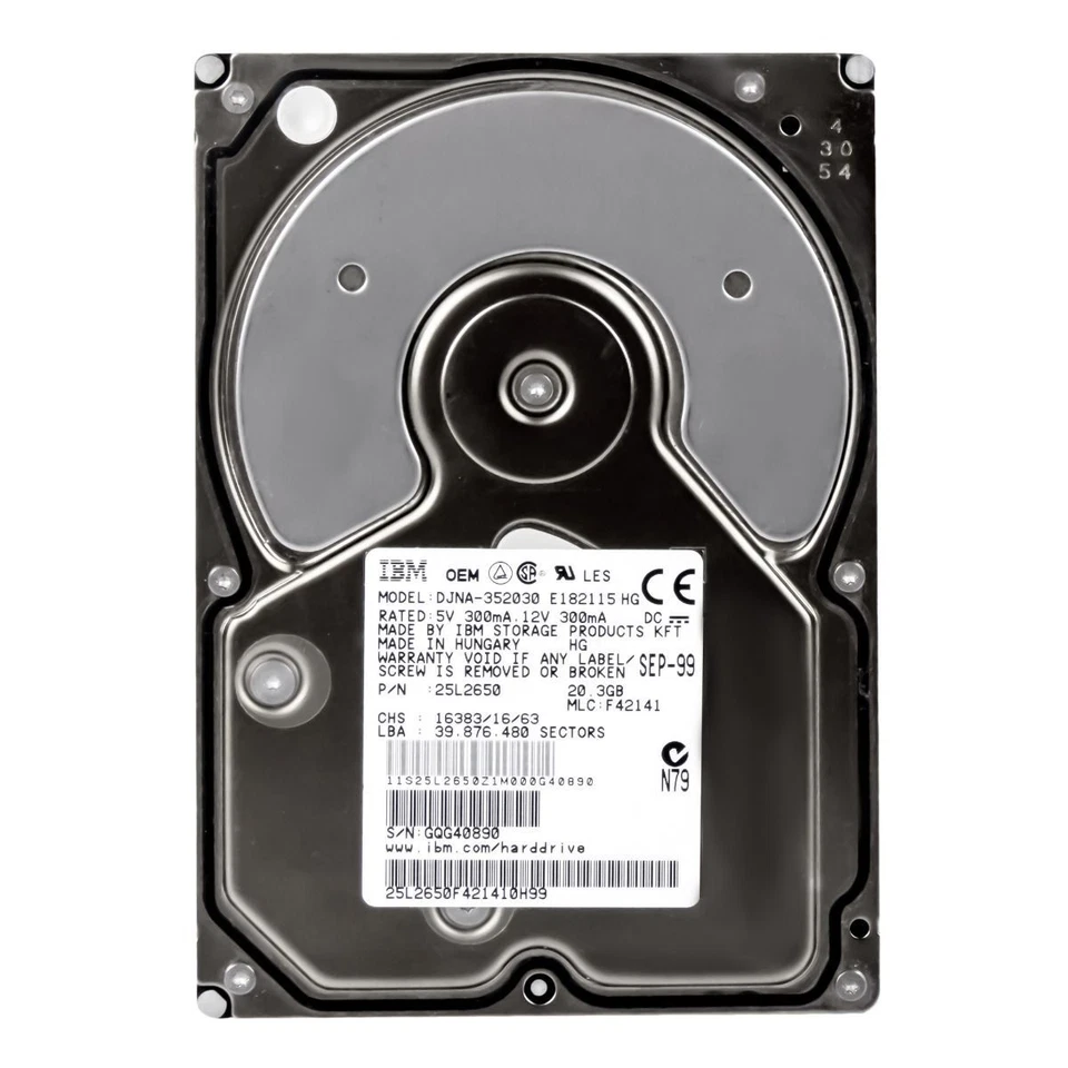 Hard Drive IBM 25L2650 DJNA-352030 20GB 5400U/Min 2MB Cache Ide Ata 3.5'' Inch - Image 3 of 3