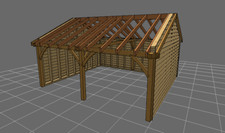 6m x 5.5m | 2 Bay Oak Garage With Stud Walls & Oak Cladding | Type 2