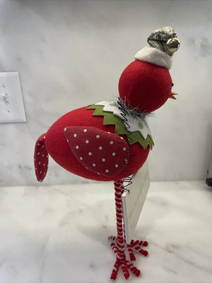 Ornamento decorativo de mesa placa pássaro pendurado Lg Raz Meet Me Under The Mistletoe  - Imagem 3 de 4