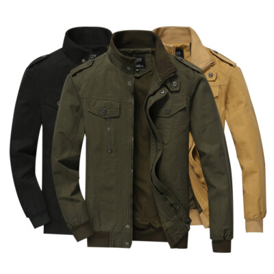 Men's Military Tactical Bomber Jacket Army Cargo Combat Cotton Casual ...