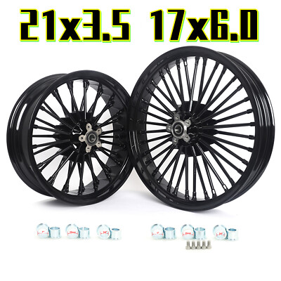 21X3.5 17X6.0 Fat Spoke Wheels Rims for Harley Softail Fatboy