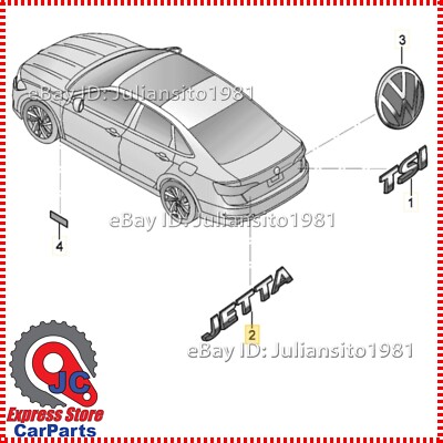 17A853687 2ZZ VOLKSWAGEN GENUINE OEM JETTA REAR INSCRIPTION EMBLEM