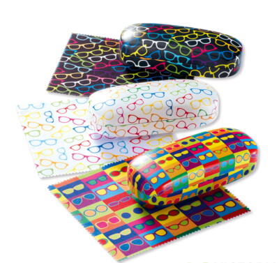Brillenetui Hartschale Motiv Brillenprint Frames Brilllenbox inkl Mikrofasertuch