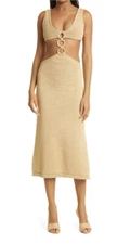 Cult Gaia Mert Ring Detail Cutout Cotton Blend Knit Dress Sz L $498