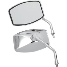 EMGO 20-42460 Chrome Big One Pair of Universal 10mm Motorcycle Mirrors