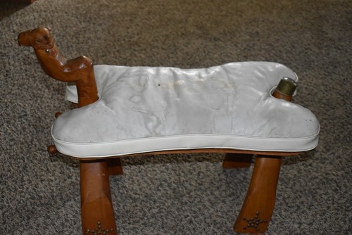 Vintage TURKISH Camel Head Pommel PADDED SADDLE Stool Footstool - Picture 4 of 21