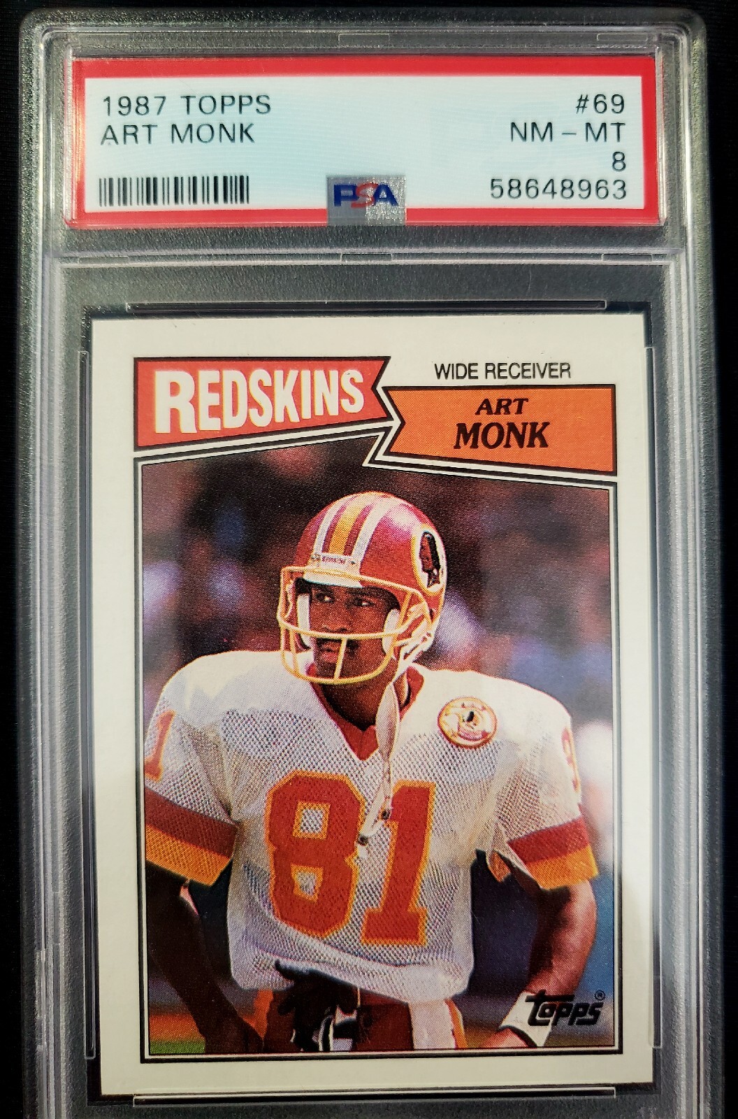 1987 Topps #69 Art Monk PSA 8 Washington Redskins HOF