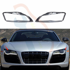 Pair For Audi R8 2008-2015 Left&Right side Headlight Lens Cover+Sealant Glue