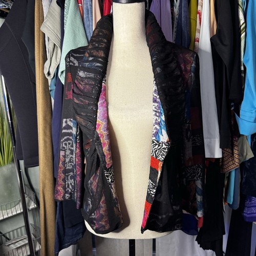 Blazer veste ouverte femme Alberto Makali M Colorblock noir housse maille