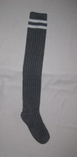 Tween girls 9-12yrs striped top rib knit over the knee socks dark gray nip