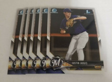 6 2018 Bowman CHROME Draft JUSTIN JARVIS card lot MILWAUKEE BREWERS #104